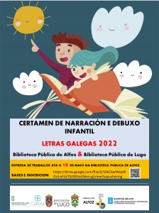 CERTAMEN DE NARRACIÓN Y DIBUJO INFANTIL LETRAS GALLEGAS 2022. BIBLIOTECA PÚBLICA DE ALFOZ Y BIBLIOTECA PÚBLICA DE LUGO