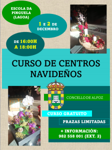 CURSO DE CENTROS NAVIDEÑOS. 1 Y 2 DE DICIEMBRE. ABIERTO PLAZO DE INSCRIPCIÓN A PARTIR DEL LUNES 21 DE NOVIEMBRE.