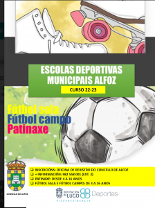ABIERTO EL PLAZO DE INSCRIPCIÓN PARA FÚTBOL CAMPO Y FÚTBOL SALA DE LAS ESCUELAS DEPORTIVAS DE ALFOZ.