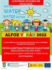 28 DE JUNIO. ADMITIDAS TODAS LAS SOLICITUDES PARA LUDIVERÁN-XOGANDO EN IGUALDADE 2022