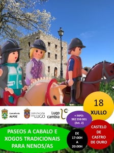 PASEOS A CABALLO, JUEGOS TRADICIONALES Y TALLER CREATIVO PARA NIÑAS Y NIÑOS EN EL CASTILLO