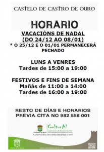 HORARIO DE NAVIDAD DEL CASTILLO
