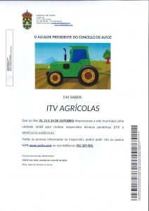 ITV AGRÍCOLA EN ALFOZ. DÍAS 20, 21 Y 22 DE OCTUBRE. Cita previa en www.sycitv.com y tfno. 902 309 000