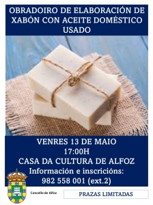 TALLER DE ELABORACIÓN DE JABÓN CON ACEITE DOMÉSTICO USADO.