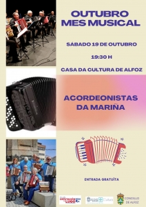 ACORDEONISTAS DA MARIÑA, SÁBADO 19 DE OCTUBRE