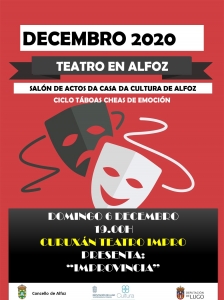 CURUXÁN TEATRO. DOMINGO 6 DE DICIEMBRE A LAS 19.00H EN EL SALÓN DE ACTOS DE LA CASA DE LA CULTURA