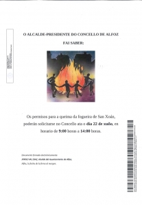PERMISOS PARA LAS HOGUERAS DE SAN JUAN