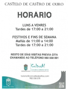 HORARIO DE VERANO EN EL CASTILLO
