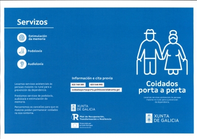 LOS DÍAS 16, 17, 18 Y 21 DE NOVIEMBRE EL SERVICIO COIDADOS PORTA A PORTA ESTARÁ EN ALFOZ