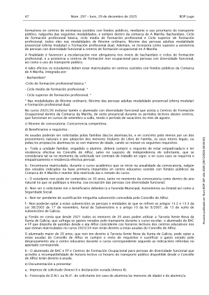 AYUDAS PARA EL TRANSPORTE DE ESTUDIANTES. CURSO 2025-2026