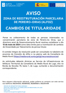 AVISO: CAMBIOS DE TITULARIDADE 