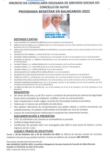 PROGRAMA BENESTAR EN BALNEARIOS 2022.