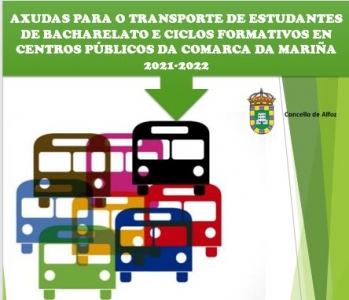 AXUDAS PARA O TRANSPORTE DE ESTUDANTES DE BACHARELATO E CICLOS FORMANTIVOS EN CENTROS PÚBLICOS DA COMARCA DA MARIÑA