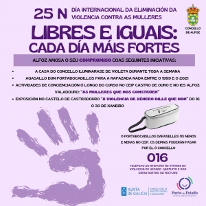 ALFOZ CONMEMORA O 25N CO PROGRAMA “LIBRES E IGUAIS:CADA DÍA MÁIS FORTES”