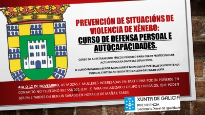 Prevención de situacións de violencia de xénero: CURSO DE DEFENSA PERSOAL E AUTOCAPACIDADES