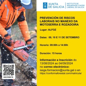 CURSO PREVENCIÓN DE RISCOS LABORAIS NO MANEXO DE MOTOSERRA E ROZADOIRA