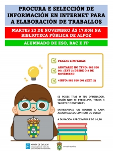 OBRADOIRO DE PROCURA E SELECCIÓN DE INFORMACIÓN EN INTERNET PARA FACER TRABALLOS. ALUMNADO DE ESO, BAC E FP.