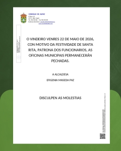 AVISO IMPORTANTE | FESTIVIDADE DE SANTA RITA