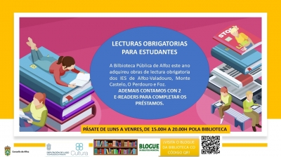 A BIBLIOTECA PÚBLICA DE ALFOZ ADQUIRE LECTURAS OBRIGATORIAS PARA ESTUDIANTES E CONTA CON 2 E-READERS PARA PRÉSTAMO