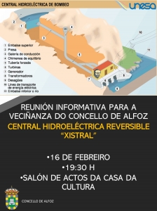 REUNIÓN INFORMATIVA PARA A VECIÑANZA DE ALFOZ SOBRE O PROXECTO DE CENTRAL HIDROELÉCTRICA REVERSIBLE "XISTRAL"