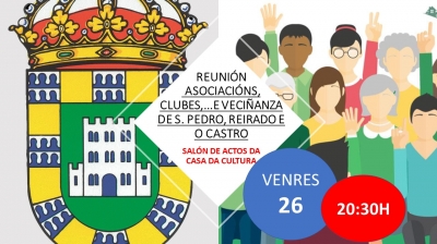 REUNIÓN COA VECIÑANZA DE S. PEDRO, O CASTRO, REIRADO E ASOCIACIÓNS E CLUBS DE ALFOZ