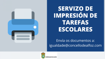 SERVIZO DE IMPRESI&Oacute;N DE TAREFAS ESCOLARES