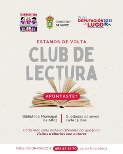 O CLUB DE LECTURA DO CONCELLO DE ALFOZ XA EST&Aacute; DE VOLTA!