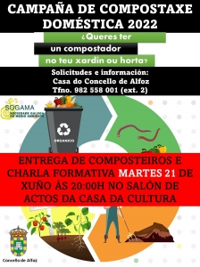 ENTREGA DE COMPOSTEIROS E CHARLA FORMATIVA. MARTES 21 DE XUÑO