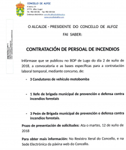 CONTRATACI&oacute;N DE PERSOAL DE INCENDIOS