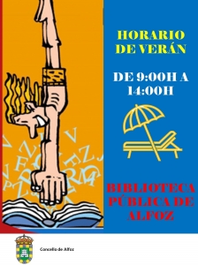 BIBLIOTECA PÚBLICA DE ALFOZ. HORARIO DE VERÁN: de 9:00h a 14:00h