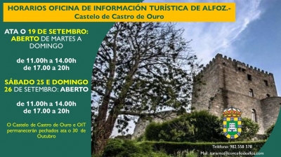 CAMBIOS NO HORARIO DE APERTURA DA OFICINA DE INFORMACIÓN TURÍSTICA