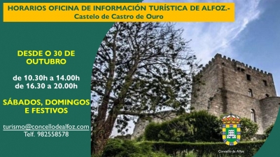 OFICINA DE INFORMACIÓN TURÍSTICA: CASTELO DE CASTRO DE OURO. HORARIO DE INVERNO