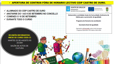 APERTURA CEIP CASTRO DE OURO F&Oacute;RA DE HORARIO LECTIVO