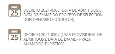 LISTA DE ADMITIDOS E DATA DE EXAME. ANIMADOR TURÍSTICO E OPERARIO CONDUTOR.