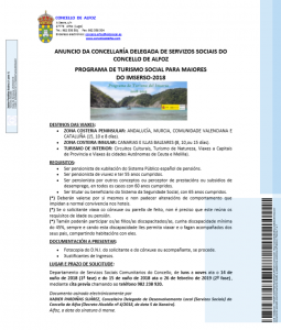 PROGRAMA DE TURISMO SOCIAL PARA MAIORES DO IMSERSO-2018
