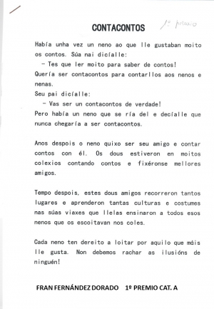 TRABALLOS PREMIADOS NO CERTAME DAS LETRAS GALEGAS BIBLIOTECA PÚBLICA DE ALFOZ