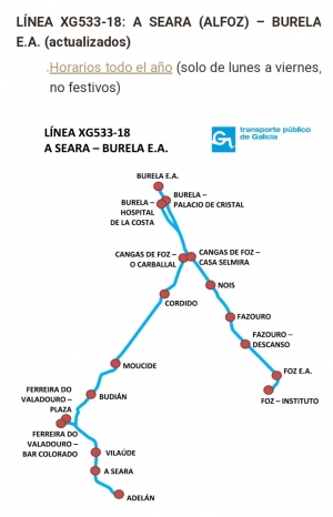 RUTAS DE AUTOB&Uacute;S DENDE A SEARA ATA BURELA-FOZ