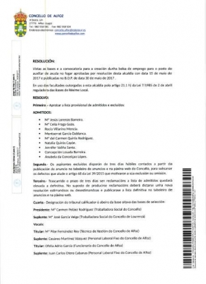 LISTA ADMITIDOS BOLSA EMPREGO SAF