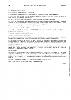 AXUDAS PARA O TRANSPORTE DE ESTUDANTES. CURSO 2025-2026