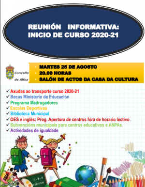 REUNI&Oacute;N INFORMATIVA INICIO DE CURSO 2020-21
